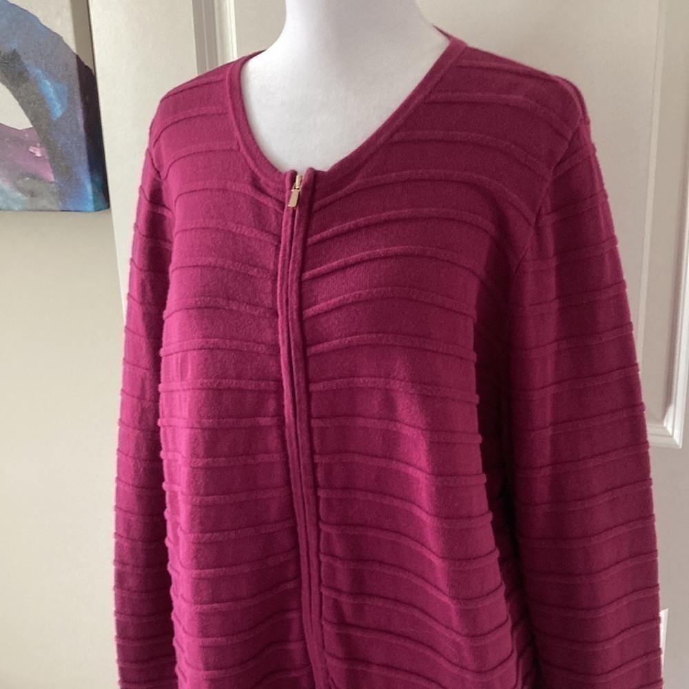 Ann Taylor Factory XL sweater zip up purple - Picture 4 of 11